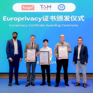 TAM Cert 向涂鸦智能颁发了全球首张经认可的 Europrivacy GDPR认证证书