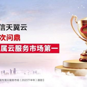连续五次登顶 天翼云再次位居中国专属云服务市场第一