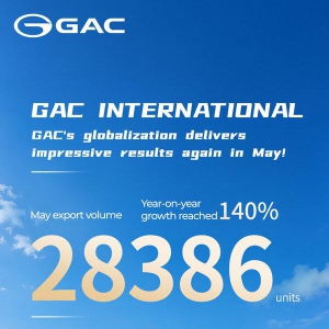 广汽5月出口同比增长140%，全球可持续出行战略加速落地